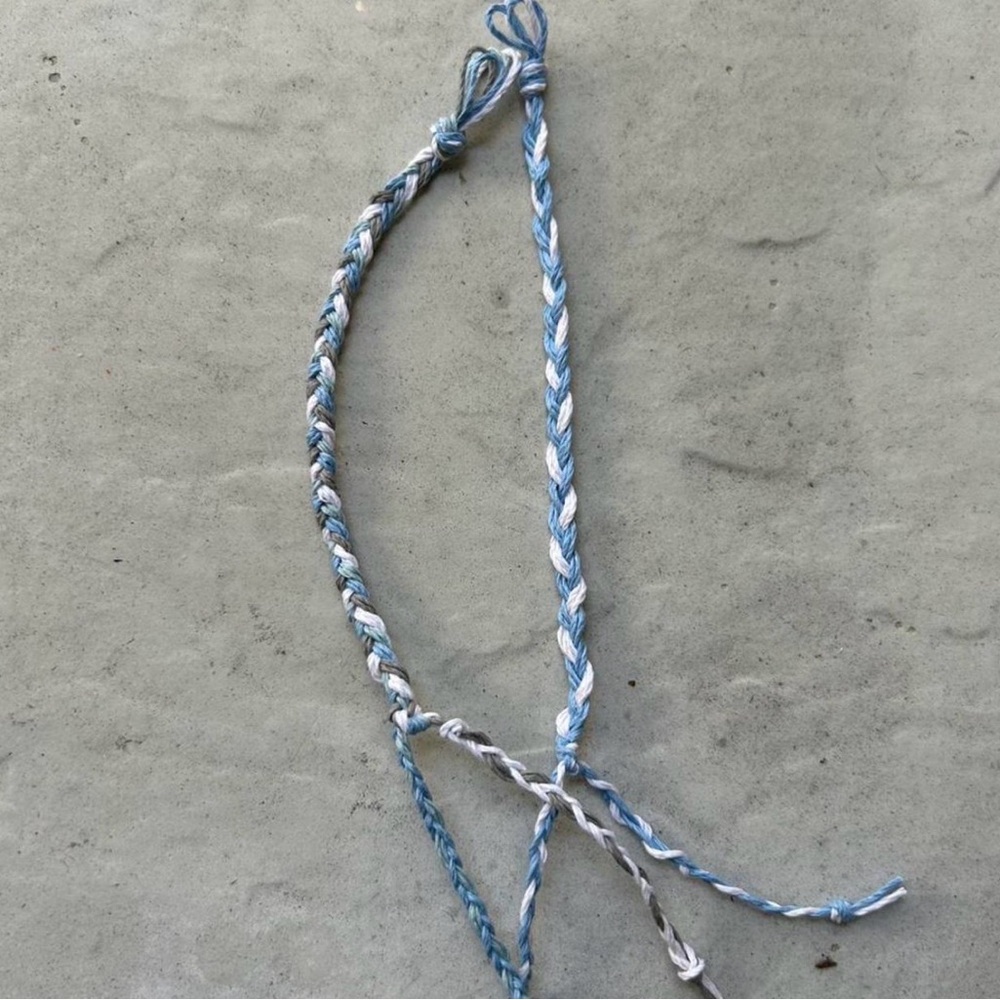 Blue and White Braided Bracelet